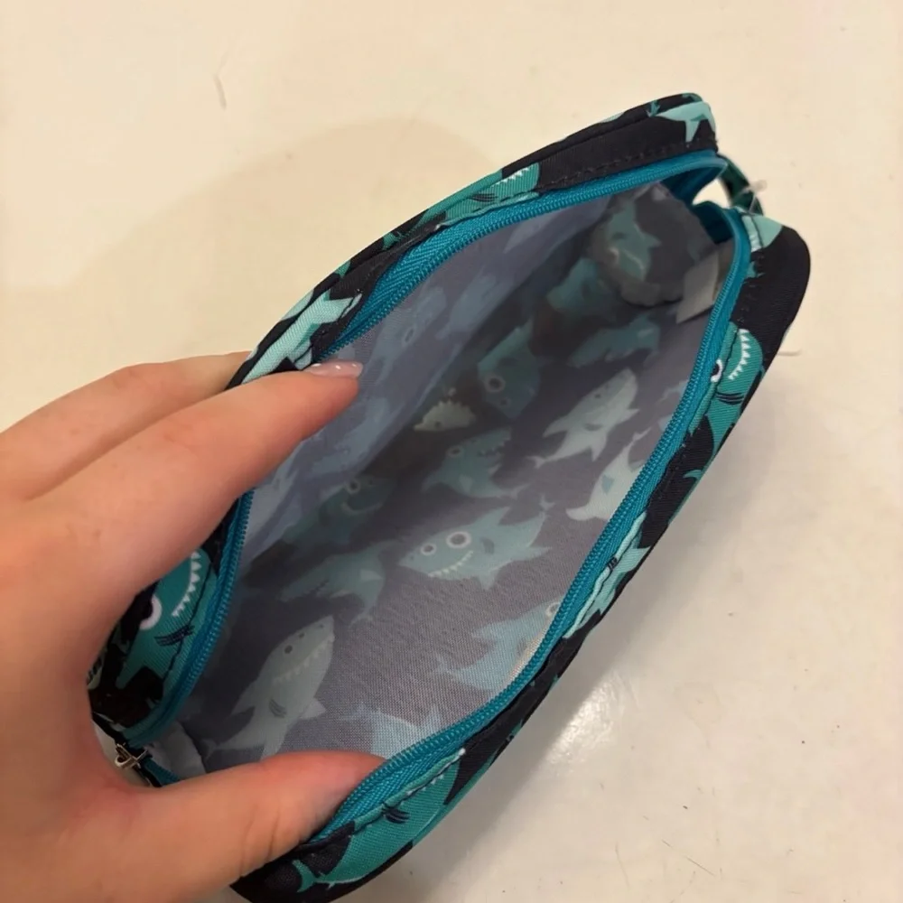 NWT Basics blue shark pencil case